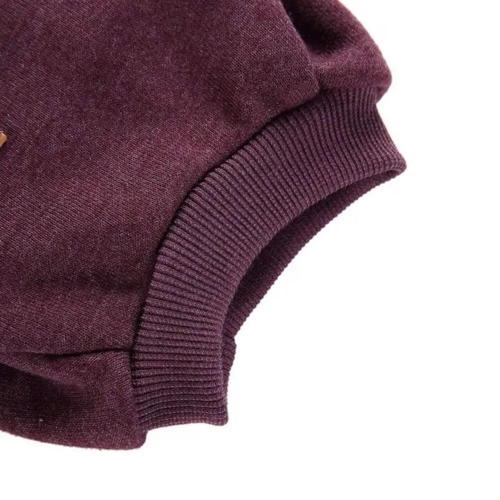 Fleece Dog Sweater Sweatshirt Burgundy Sz M